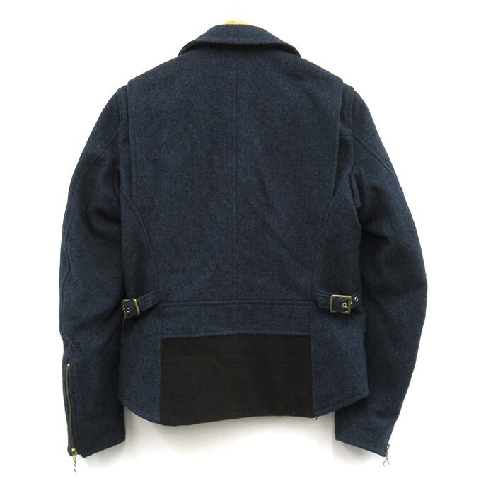 WCM-G Nep Tweed Melton Riders Jacket Navy Size 1