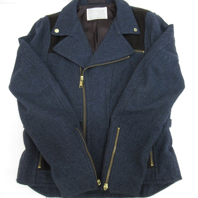 WCM-G Nep Tweed Melton Riders Jacket Navy Size 1