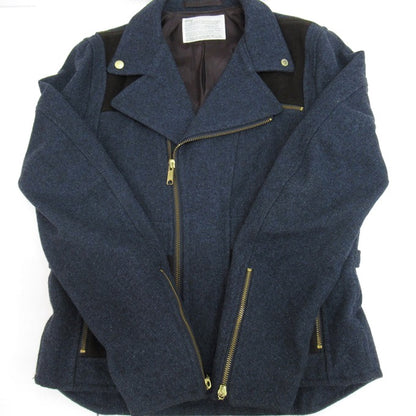 WCM-G Nep Tweed Melton Riders Jacket Navy Size 1
