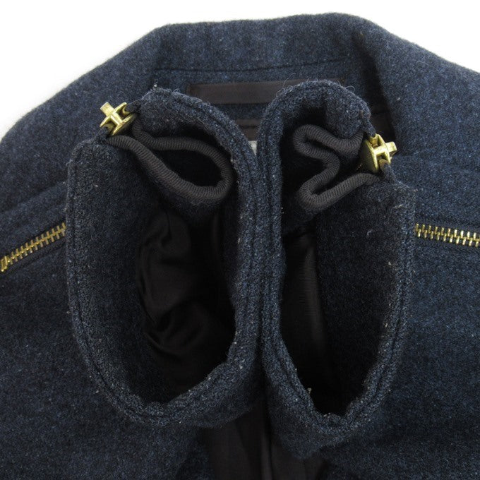 WCM-G Nep Tweed Melton Riders Jacket Navy Size 1