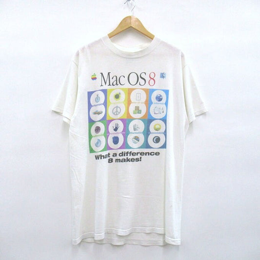 Tultex 90s Apple Mac OS 8 Graphic T-Shirt White Size L