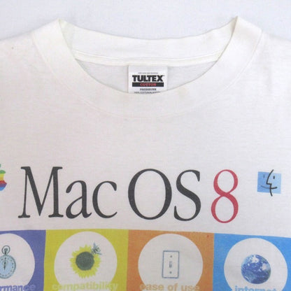 Tultex 90s Apple Mac OS 8 Graphic T-Shirt White Size L
