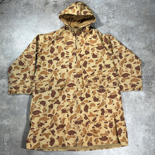 VINTAGE 60s 70s Duck Hunter Camo TALON Hooded Coat Size M