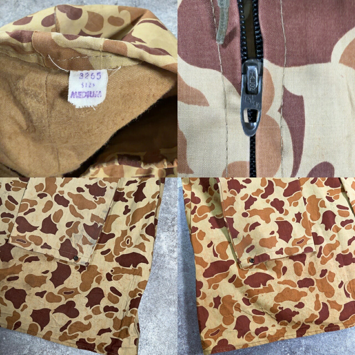 VINTAGE 60s 70s Duck Hunter Camo TALON Hooded Coat Size M