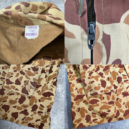 VINTAGE 60s 70s Duck Hunter Camo TALON Hooded Coat Size M