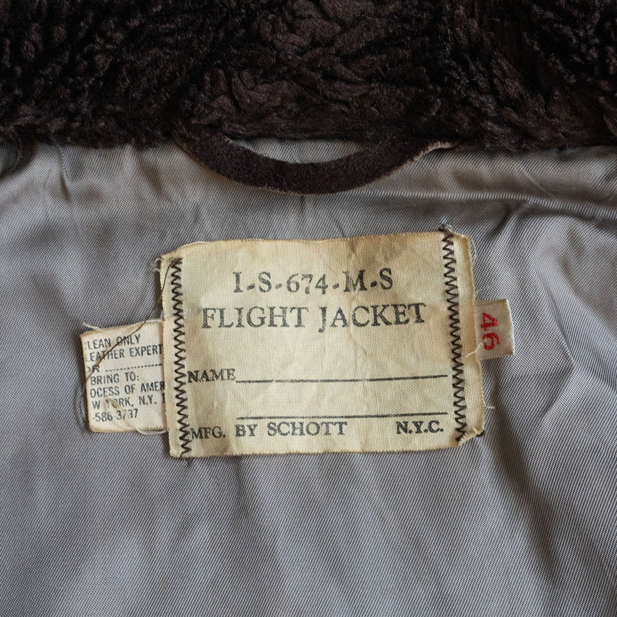 Schott 80s Leather G-1 Jacket Size 46