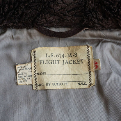 Schott 80s Leather G-1 Jacket Size 46