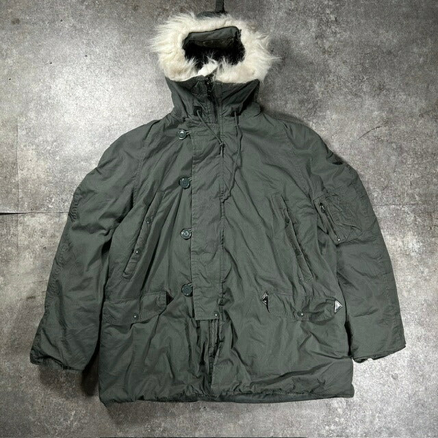 U.S. AIR FORCE 80s N-3B Flight Jacket Green Size X-LARGE