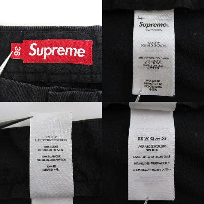 Supreme 25SS Pin Up Chino Pants Black Size 36
