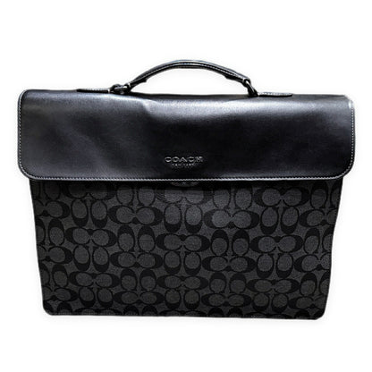 COACH C9827 Signature Graham 2-Way Briefcase Grey/Black
