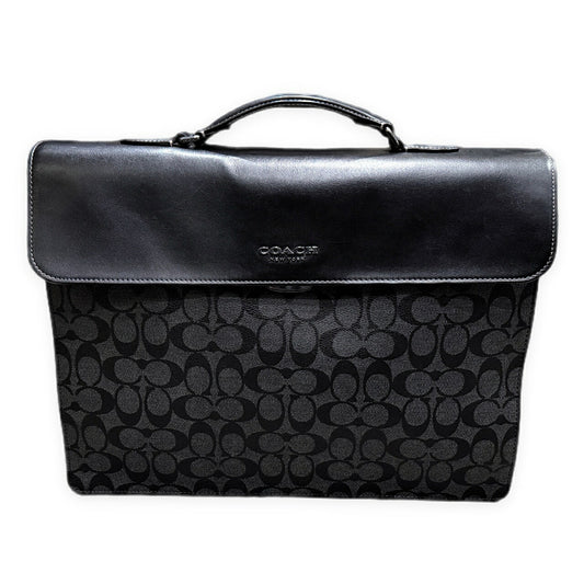 COACH C9827 Signature Graham 2-Way Briefcase Grey/Black
