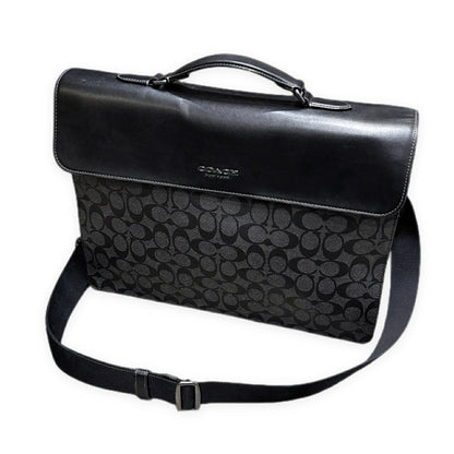COACH C9827 Signature Graham 2-Way Briefcase Grey/Black