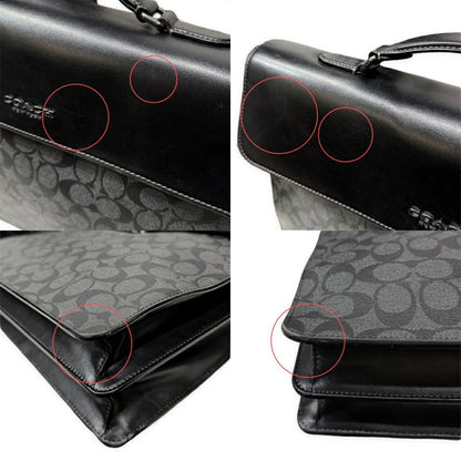 COACH C9827 Signature Graham 2-Way Briefcase Grey/Black
