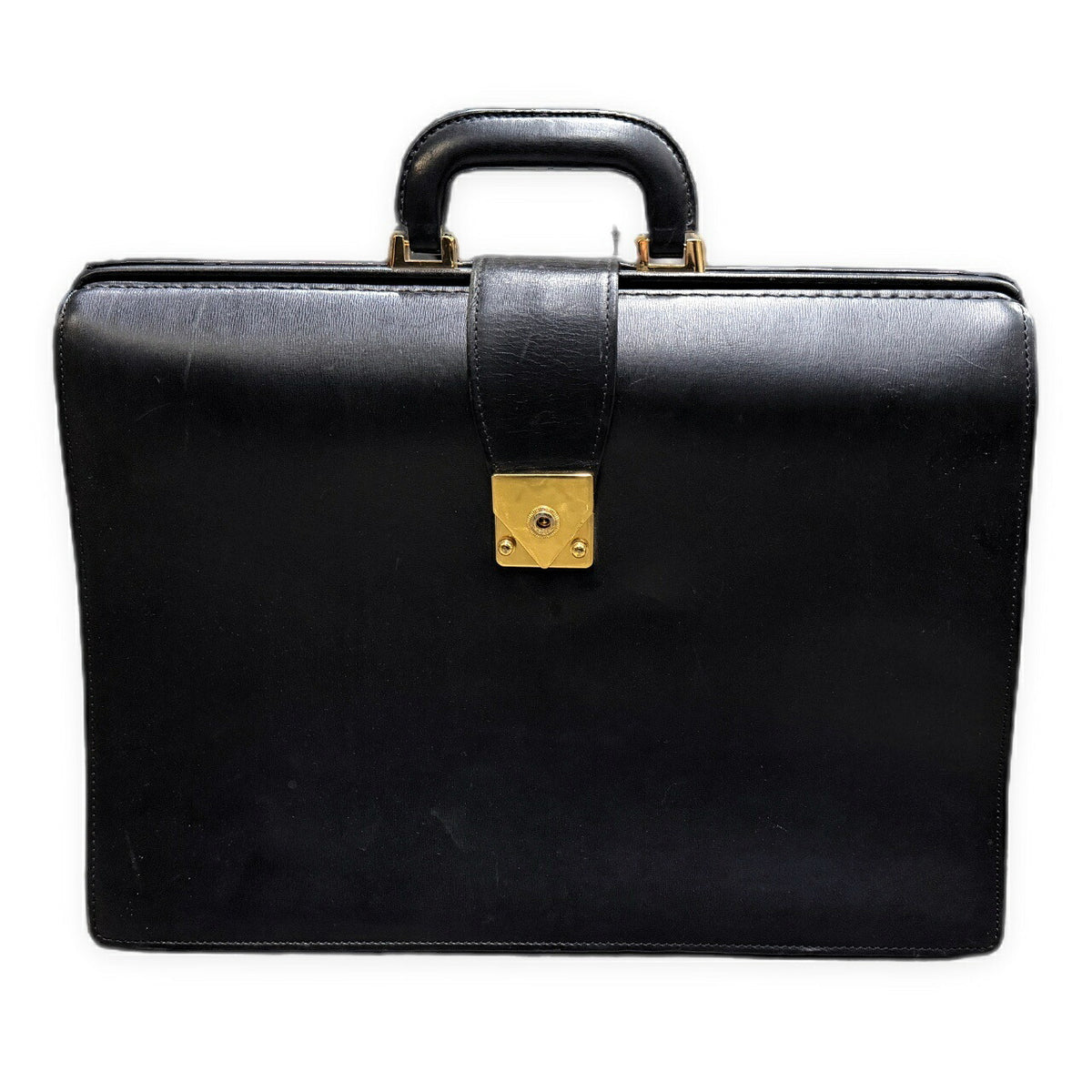 PORTER Black Leather Dulles Business Bag