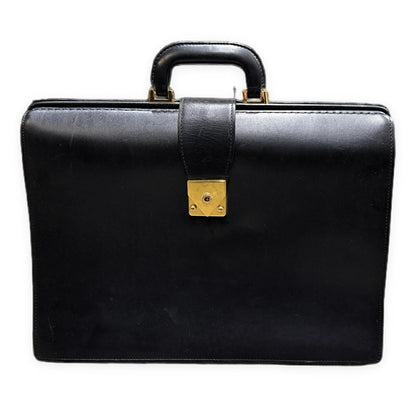 PORTER Black Leather Dulles Business Bag