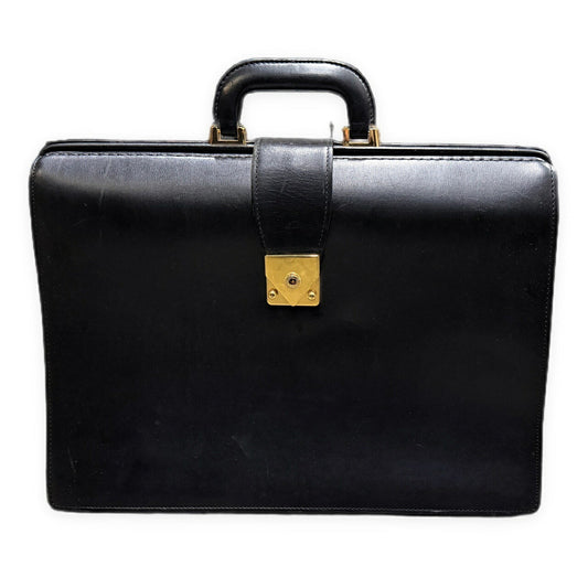 PORTER Black Leather Dulles Business Bag