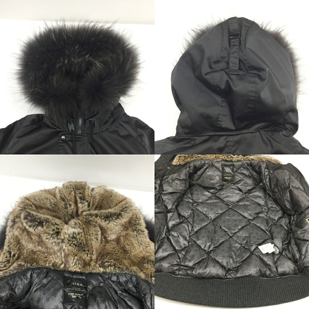 TATRAS PERUGIA Black Raccoon Fur Down Jacket Size 01