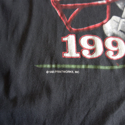 ROSE BOWL 90S Football Print T-shirt Black Size XL