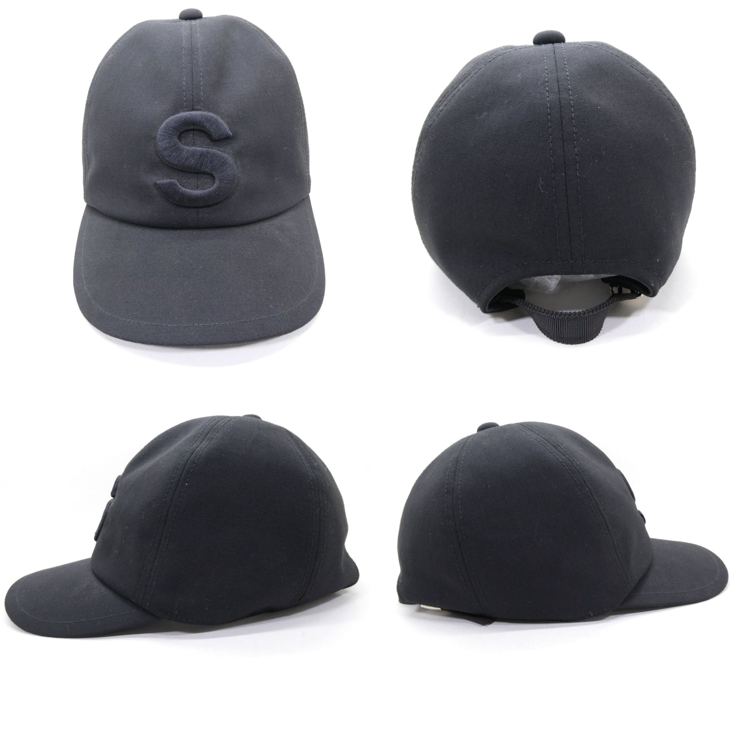 Sacai S Logo Embroidered Baseball Cap Black Size ONE SIZE