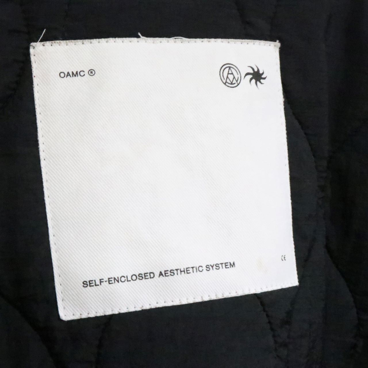 OAMC Combat Liner Military Quilted Jacket Black Size S