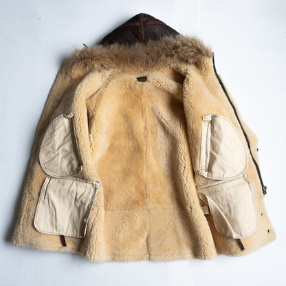 Avirex 25 B-7 Shearling Alaskan Coat Jacket Brown Size M