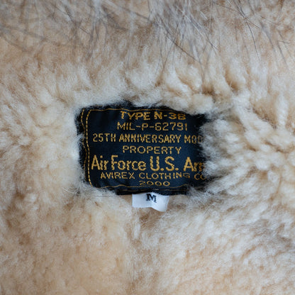 Avirex 25 B-7 Shearling Alaskan Coat Jacket Brown Size M