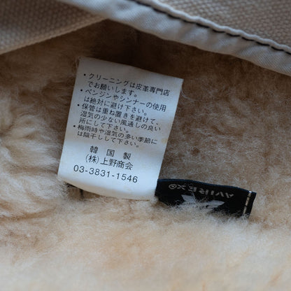 Avirex 25 B-7 Shearling Alaskan Coat Jacket Brown Size M