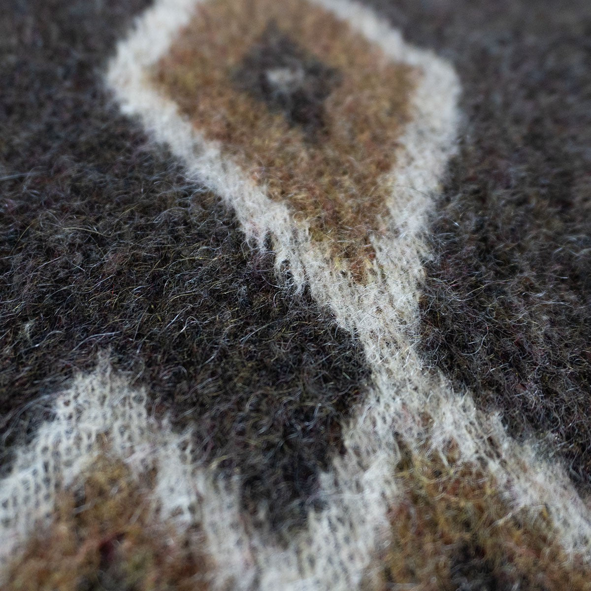 BRENT 60s Argyle Wool-Mohair Knit Sweater Brown Size M