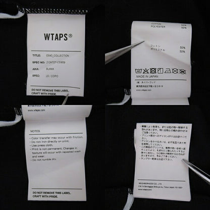 WTAPS 21AW BLANK Long Sleeve T-Shirt Black Size 01