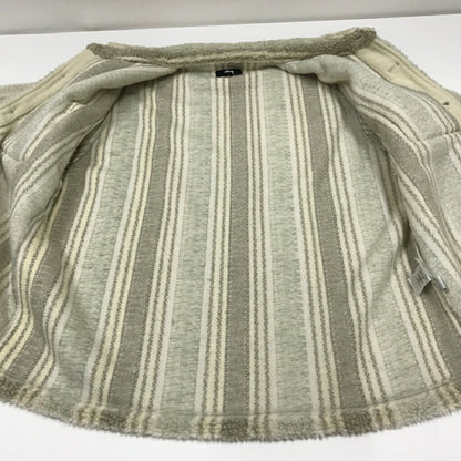 STUSSY Stripe Sherpa Shirt Jacket Beige Size M