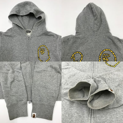 A BATHING APE Low Logo Zip-Up Hoodie Gray Size S