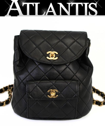 CHANEL Matelasse Double Coco Lambskin Backpack Size ONE SIZE