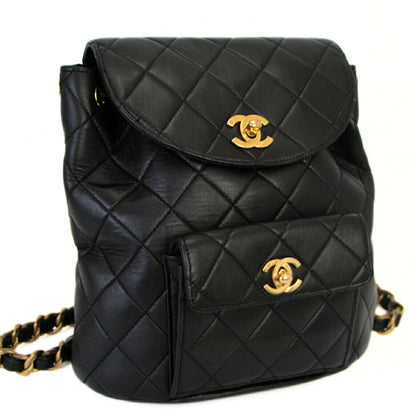 CHANEL Matelasse Double Coco Lambskin Backpack Size ONE SIZE