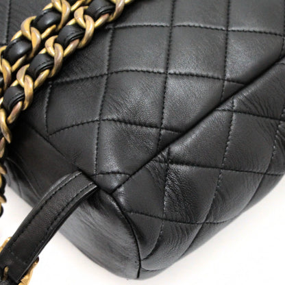 CHANEL Matelasse Double Coco Lambskin Backpack Size ONE SIZE