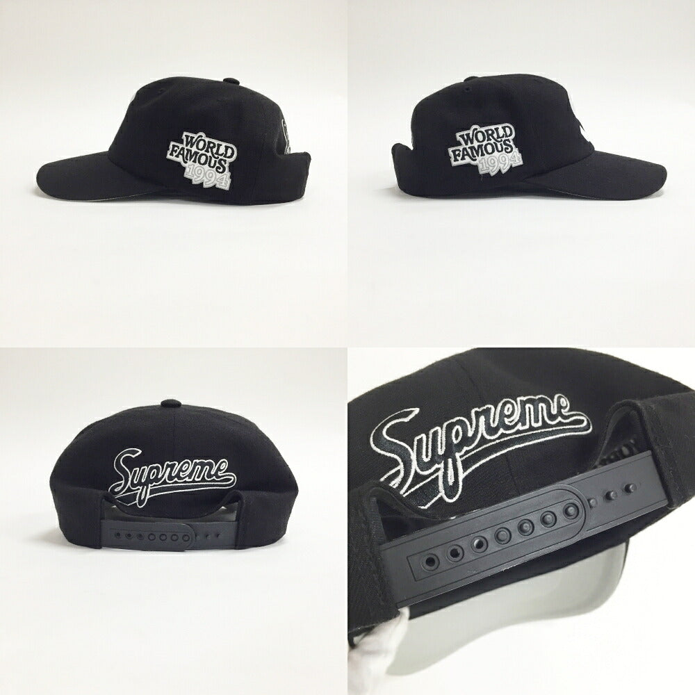 Supreme World Famous S Logo 6-Panel Cap Black Size ONE SIZE