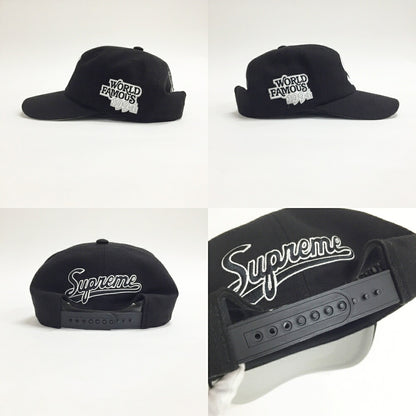 Supreme World Famous S Logo 6-Panel Cap Black Size ONE SIZE
