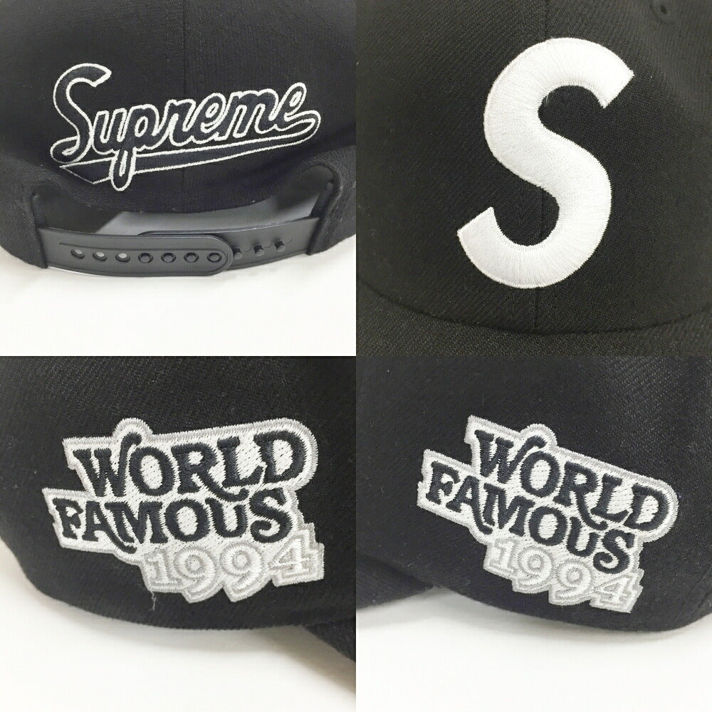 Supreme World Famous S Logo 6-Panel Cap Black Size ONE SIZE