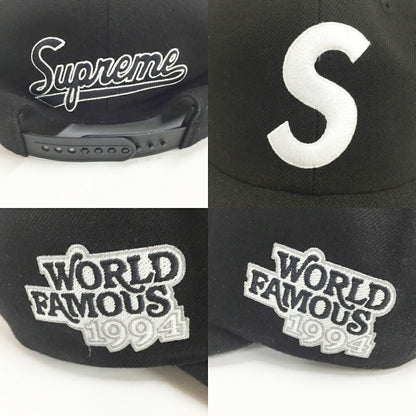Supreme World Famous S Logo 6-Panel Cap Black Size ONE SIZE