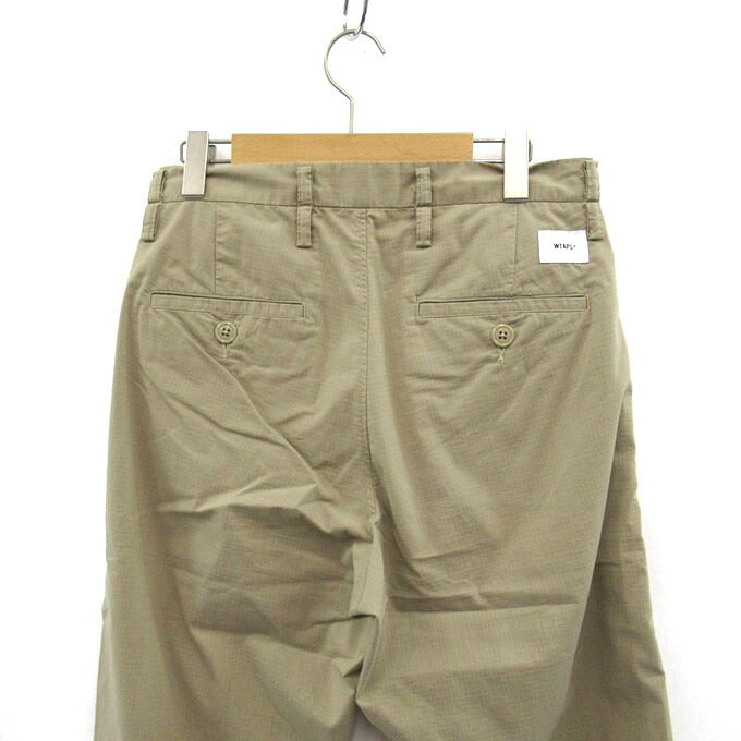WTAPS 21SS TUCK 01 COPO Ripstop Trousers Beige Size 01