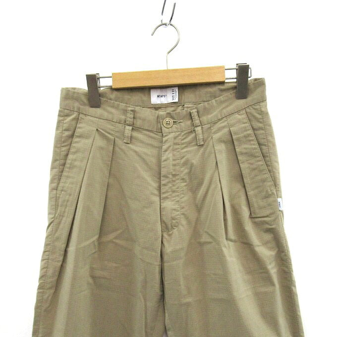WTAPS 21SS TUCK 01 COPO Ripstop Trousers Beige Size 01