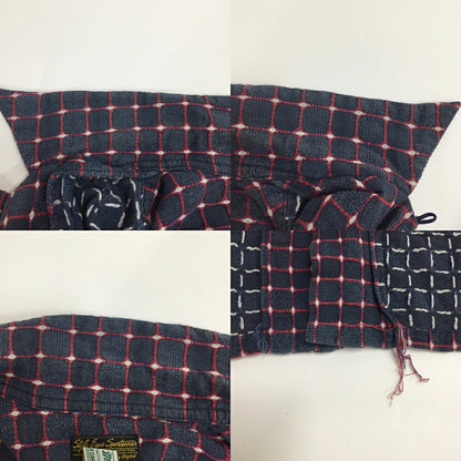 STYLE EYES Long Sleeve Open Collar Shirt Navy Red Size L