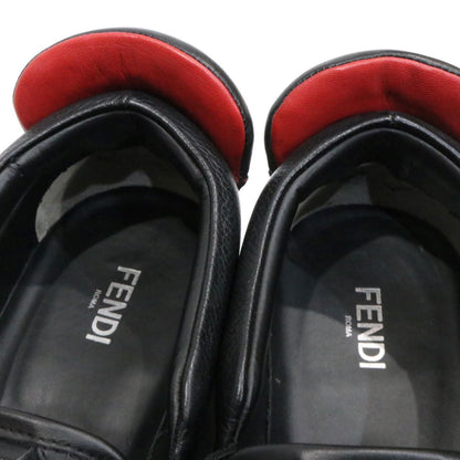 FENDI Bag Bugs Leather Slip-On Sneakers Black Size 25.0cm
