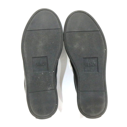 FENDI Bag Bugs Leather Slip-On Sneakers Black Size 25.0cm