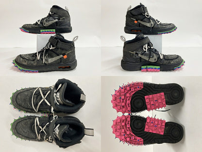 NIKE x OFF-WHITE Air Force 1 Mid Black Sneakers Size 26.5cm