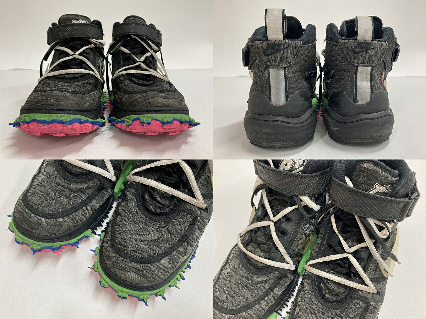 NIKE x OFF-WHITE Air Force 1 Mid Black Sneakers Size 26.5cm