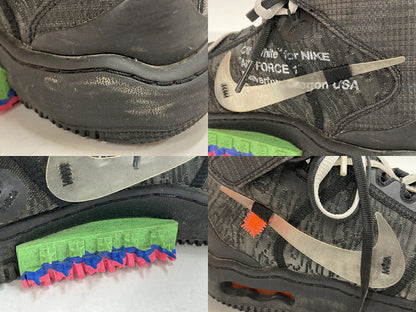 NIKE x OFF-WHITE Air Force 1 Mid Black Sneakers Size 26.5cm