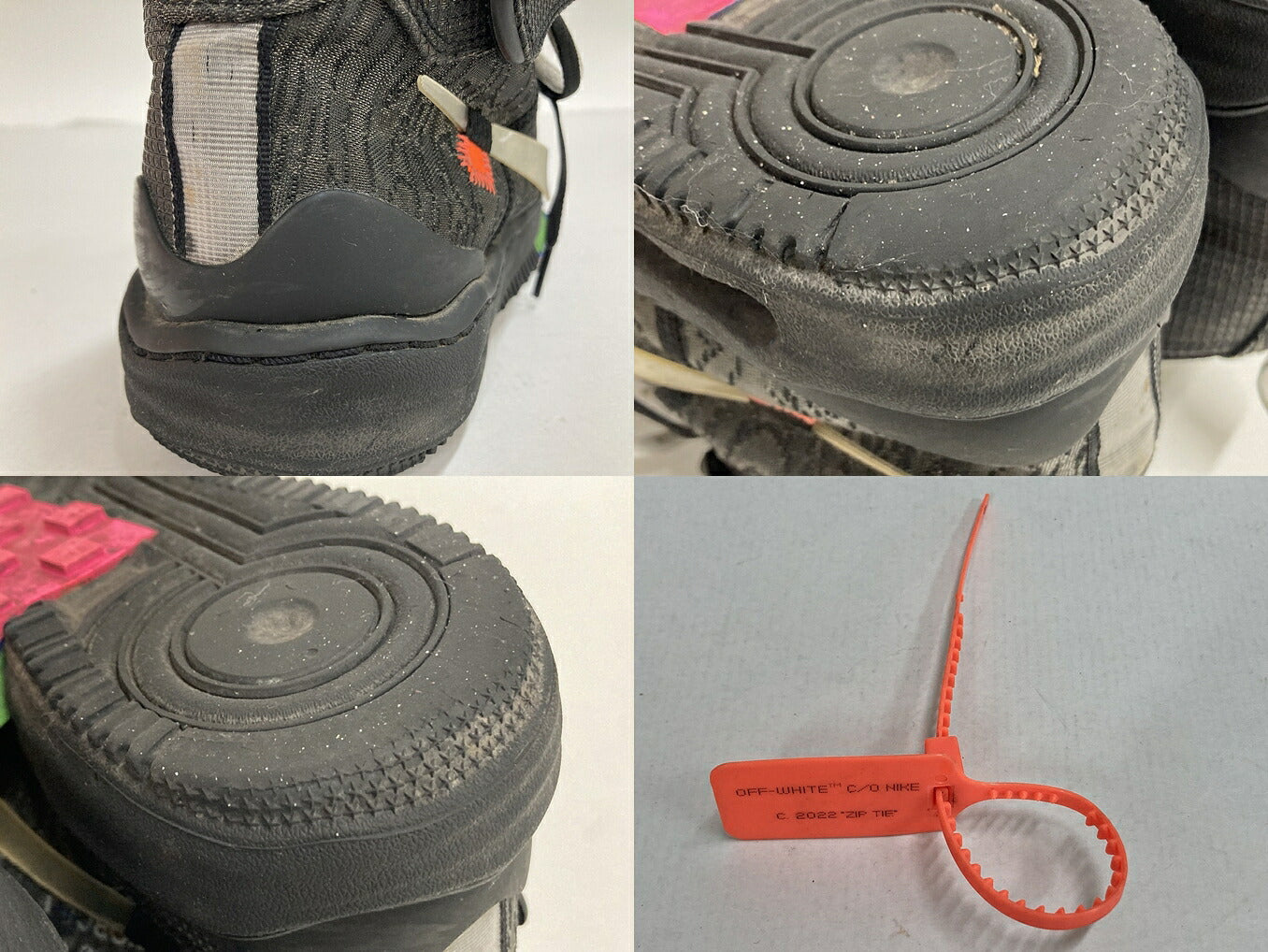 NIKE x OFF-WHITE Air Force 1 Mid Black Sneakers Size 26.5cm
