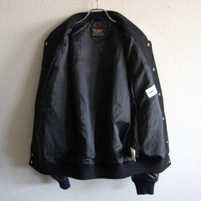 SKOOKUM x monkey time Melton Leather Varsity Jacket Size S