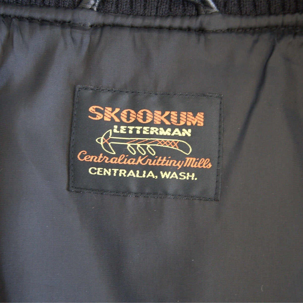 SKOOKUM x monkey time Melton Leather Varsity Jacket Size S