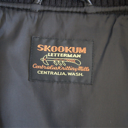 SKOOKUM x monkey time Melton Leather Varsity Jacket Size S